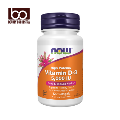 Picture of NOW Vitamin D3 5000 IU Supplement 120 Softgels per Bottle