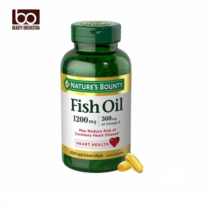 Picture of Nature's Bounty Fish Oil Supports Heart Health 1200 Mg 360 Mg Omega-3 Rapid Release Softgels 200 Softgels