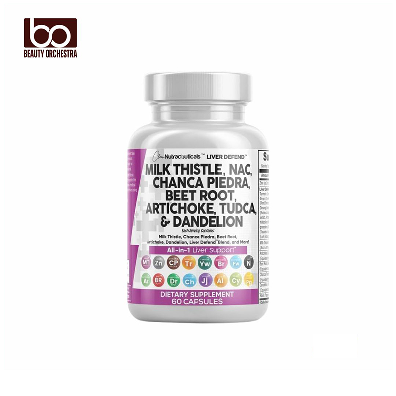 Picture of Clean Nutraceuticals Milk Thistle NAC Chanca Piedra Beet Root Artichoke Dandelion Root - Liver Cleanse Detox & Repair Supplement Plus TUDCA Choline & Ginger 60 Count