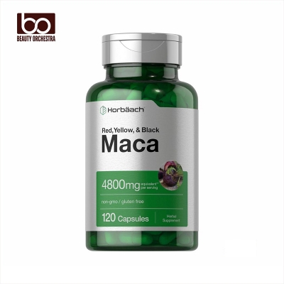Picture of Horbaach Red, Yellow, Black Maca Root Capsules for Men and Women 120 Capsules