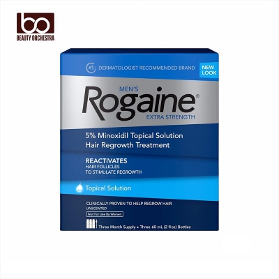 Picture of Men's Rogaine Extra Strength 5% Minoxidil Topical Solution for Hair Loss and Hair Regrowth Topical Treatment for Thinning Hair 3-Month Supply 60 ml