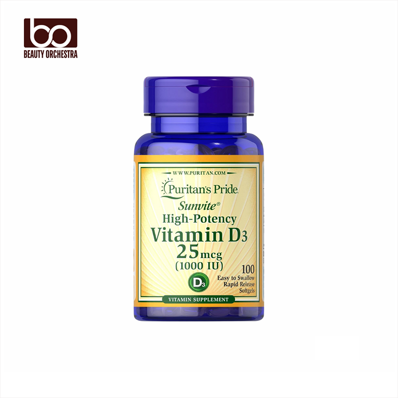 Picture of Puritan's Pride Vitamin D3 25 mcg 1000 IU 100 Softgels