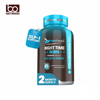 Picture of Herbtonics Night Time Burn Weight Supplement with Melatonin to Support Sleep & Metabolism 60 Vegan Capsules