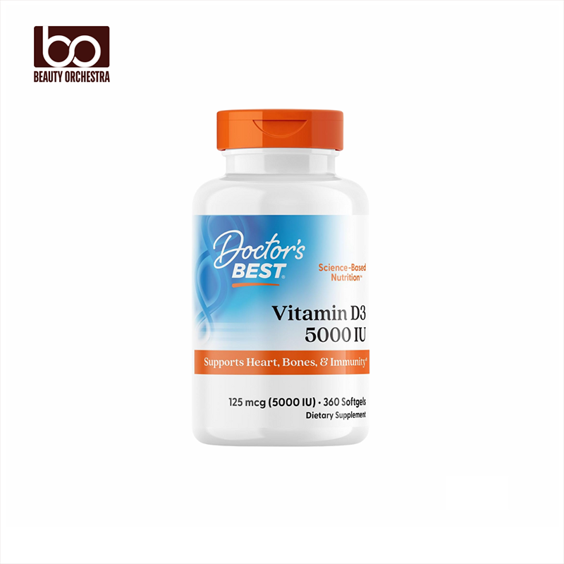 Picture of Doctor's Best Vitamin D3 5,000 IU for Healthy Bones, Teeth, Heart and Immune Support 360 Sofgels