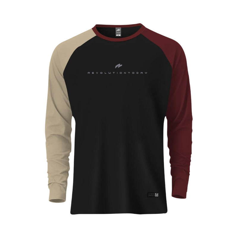 Picture of ZAIAX CREAM BLACK MAROON FULL SLEEVE REGLAN TSHIRT – FL1RGCBM