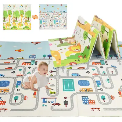 Picture of Baby Play Mat  (150- 180 cm) | Soft Playmat for Baby's Crawling, Tummy Time | Thick Floor Mats for Children, Toddlers & Babies | Play Mats for Floor in Bedroom, Nursery & Playroom