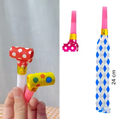 Party Blowing Dragon Whistle- Colorful Party Blowers Horns Whistles for Kids Birthday Party & Festival- (Pack of 10 Pcs)