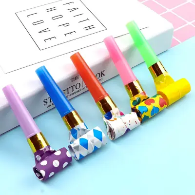 Party Blowing Dragon Whistle- Colorful Party Blowers Horns Whistles for Kids Birthday Party & Festival- (Pack of 10 Pcs)