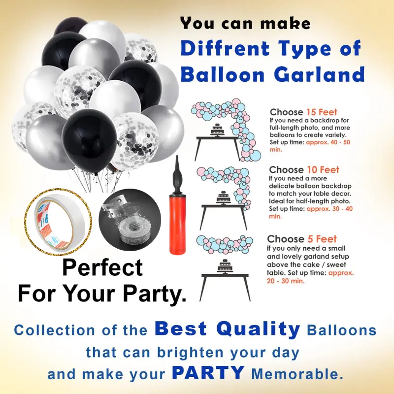 Moustache Theme Black and White Birthday Party Decor- Full Package with Backdrop, Balloon Arch Kit, Banner, and Foil Balloons (Pack of 83 Pcs)