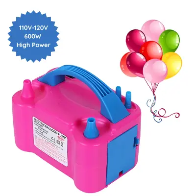 Electric Balloon Pump with Double Nozzle Inflator 110V-120V 600W High Power Blower Portable Pumper for Party, Wedding, Birthday & Event Decoration- (Pack of 1 Pcs)
