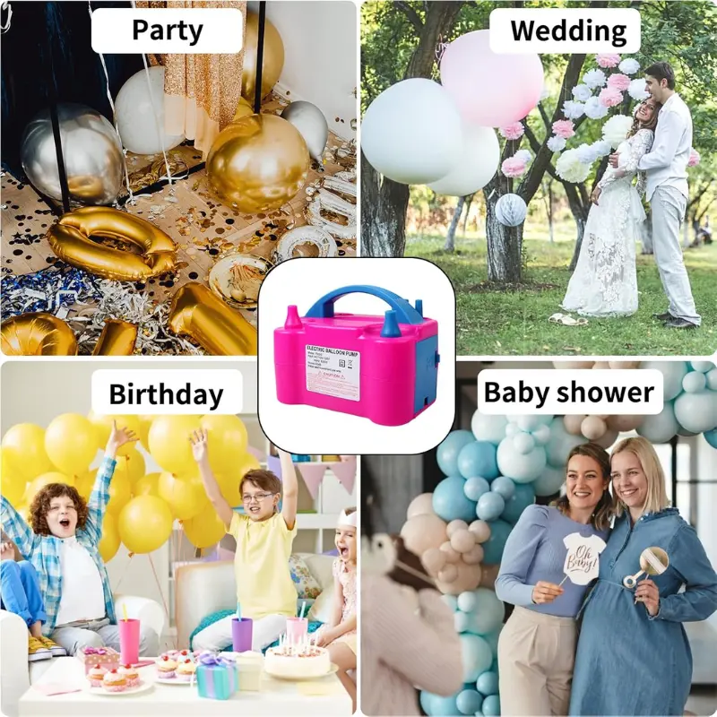 Electric Balloon Pump with Double Nozzle Inflator 110V-120V 600W High Power Blower Portable Pumper for Party, Wedding, Birthday & Event Decoration- (Pack of 1 Pcs)