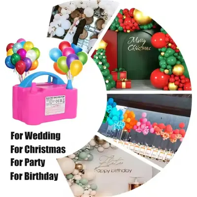 Electric Balloon Pump with Double Nozzle Inflator 110V-120V 600W High Power Blower Portable Pumper for Party, Wedding, Birthday & Event Decoration- (Pack of 1 Pcs)