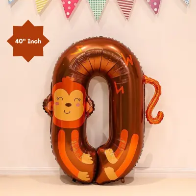 40” Inch Animal Shaped Number Foil Balloon for Birthday, Events and Party Decoration Items- (Pack of 1 Pcs)