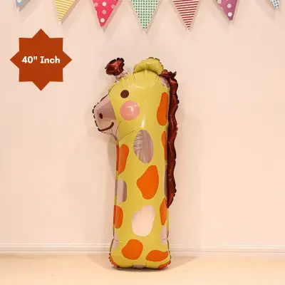 40” Inch Animal Shaped Number Foil Balloon for Birthday, Events and Party Decoration Items- (Pack of 1 Pcs)