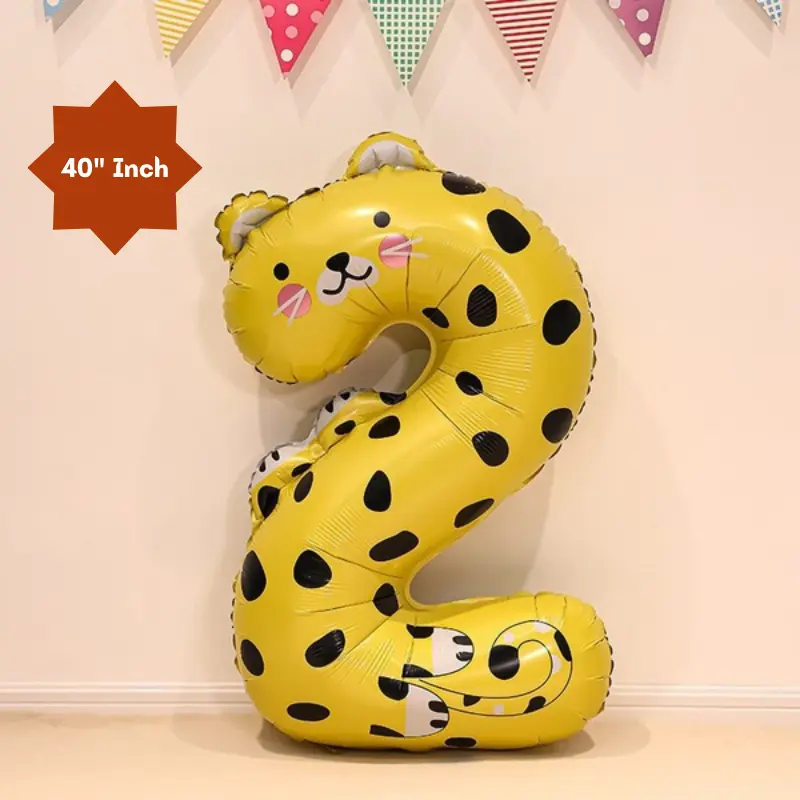 40” Inch Animal Shaped Number Foil Balloon for Birthday, Events and Party Decoration Items- (Pack of 1 Pcs)