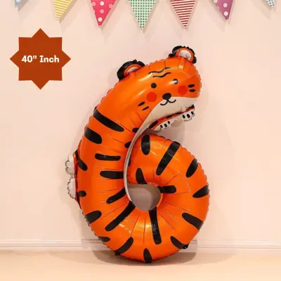 40” Inch Animal Shaped Number Foil Balloon for Birthday, Events and Party Decoration Items- (Pack of 1 Pcs)