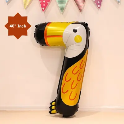 40” Inch Animal Shaped Number Foil Balloon for Birthday, Events and Party Decoration Items- (Pack of 1 Pcs)