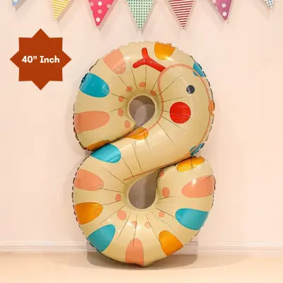 40” Inch Animal Shaped Number Foil Balloon for Birthday, Events and Party Decoration Items- (Pack of 1 Pcs)