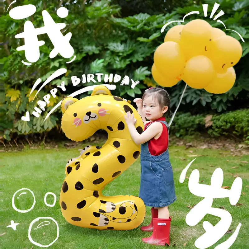 40” Inch Animal Shaped Number Foil Balloon for Birthday, Events and Party Decoration Items- (Pack of 1 Pcs)