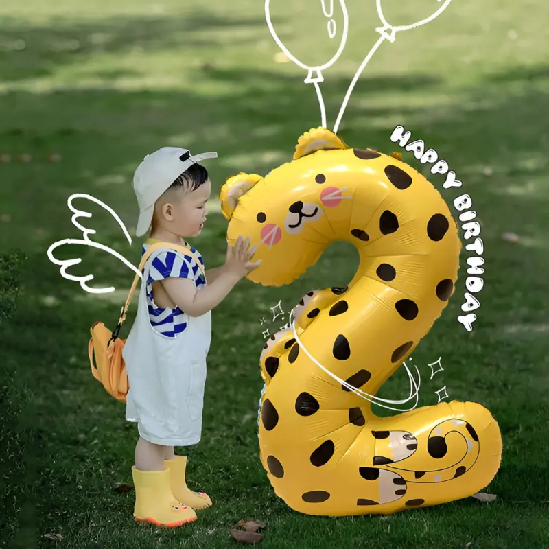 40” Inch Animal Shaped Number Foil Balloon for Birthday, Events and Party Decoration Items- (Pack of 1 Pcs)