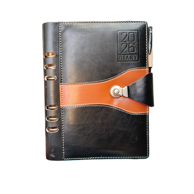 Picture of 6 Ring General Super Three part magnet button Diary 2026 With pen and card holder (2 Date)