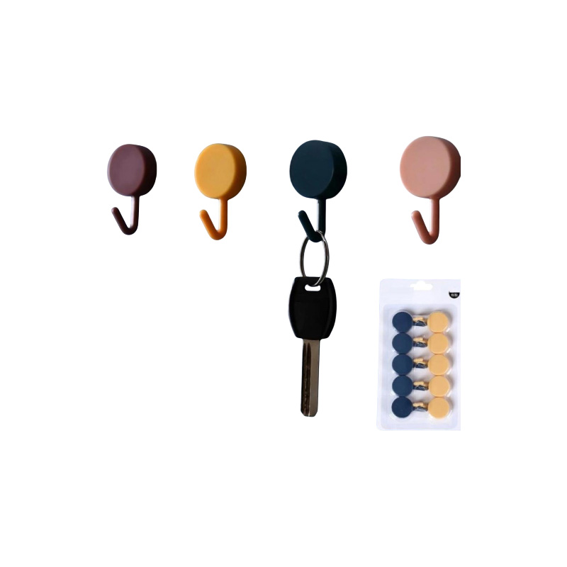 Picture of 10PCS Strong Self Adhesive Hooks Key Storage Hanger for Kitchen Bathroom Door Wall Multi-Function deco
