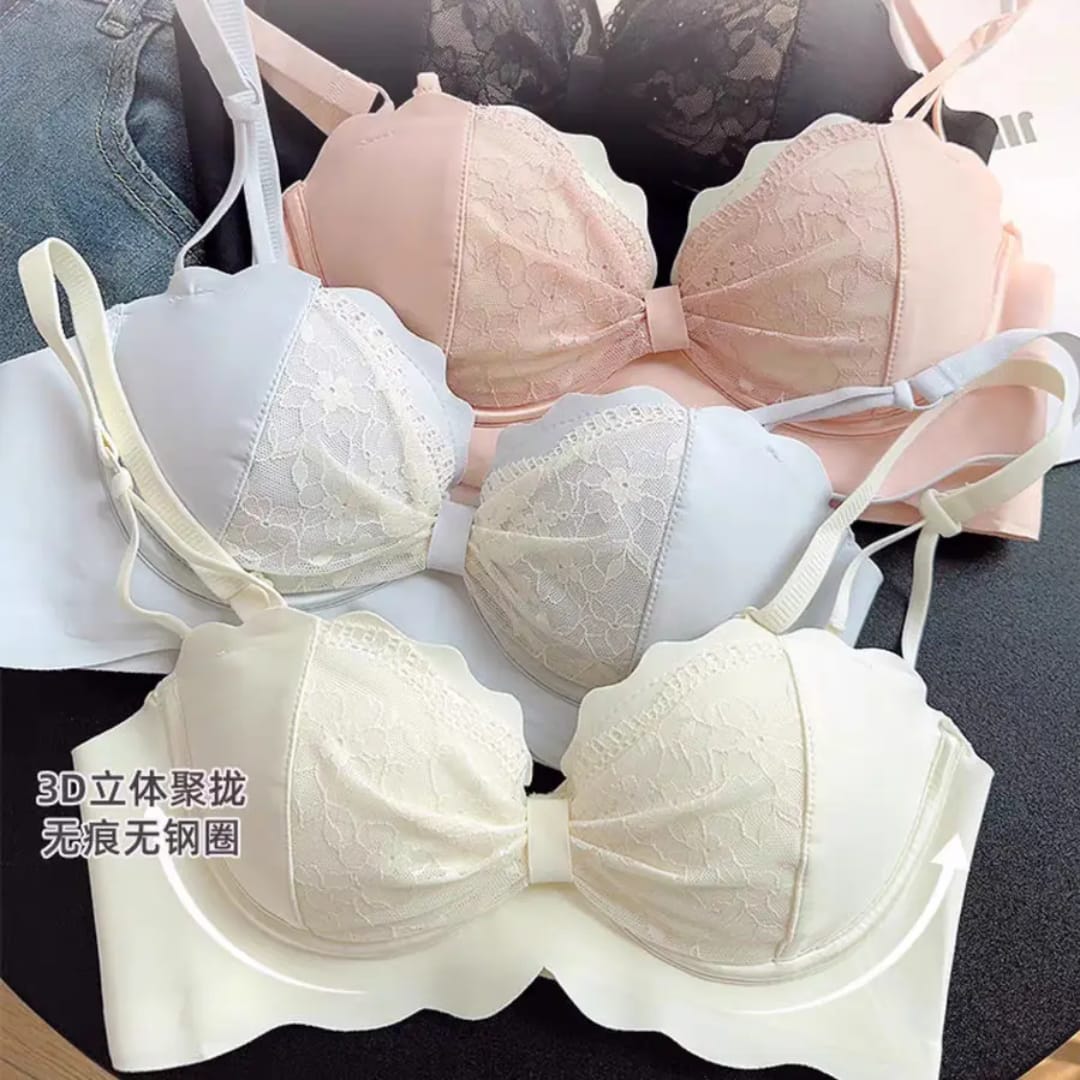 Picture of Sweet Style Soft Lace Lady Underwear SmallChest ConvergingAnti SaggingWireFreeNylon Women ' sBra