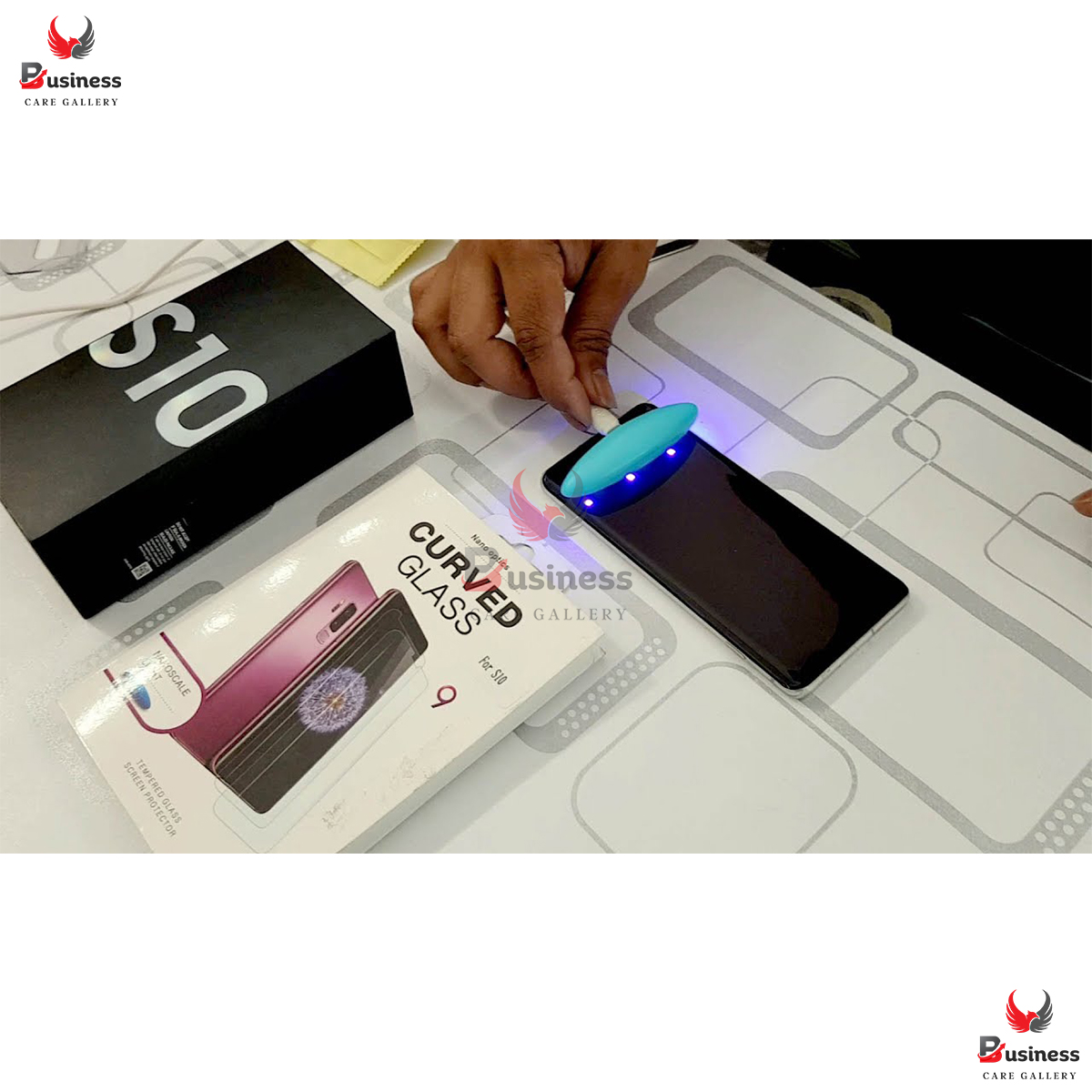 Picture of samsung galaxy S10 plus One Minute Full Curved UV Glue Screen Protector