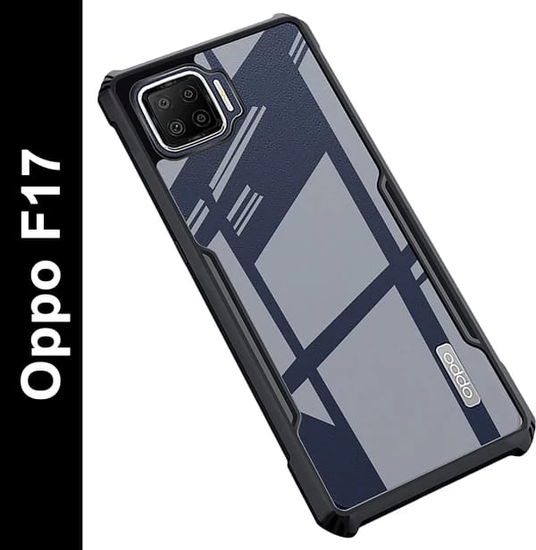 Picture of For Oppo F17 Edge-Reinforced Shockproof Cushion Back Clear Hybrid Transparent Hard Cover Casing