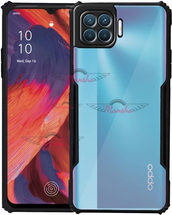 Picture of For Oppo F17 Edge-Reinforced Shockproof Cushion Back Clear Hybrid Transparent Hard Cover Casing