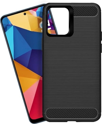 Picture of For Xiaomi Redmi 12 5G Silicone Back Cover With Carbon Fiber Texture (Back Case Cover For Smartphone)