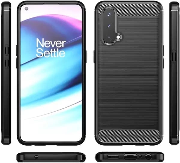 Picture of For OnePlus Nord CE 5G Silicone Back Cover With Carbon Fiber Texture (Back Case Cover For Smartphone)