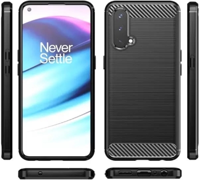 Picture of For OnePlus Nord CE 5G Silicone Back Cover With Carbon Fiber Texture (Back Case Cover For Smartphone)