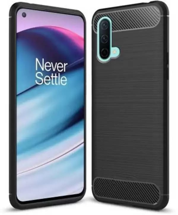 Picture of For OnePlus Nord CE 5G Silicone Back Cover With Carbon Fiber Texture (Back Case Cover For Smartphone)