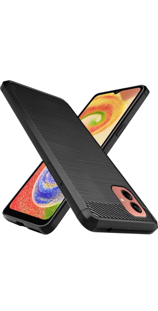Picture of For Samsung Galaxy A04 Silicone Back Cover With Carbon Fiber Texture (Back Case Cover For Smartphone)