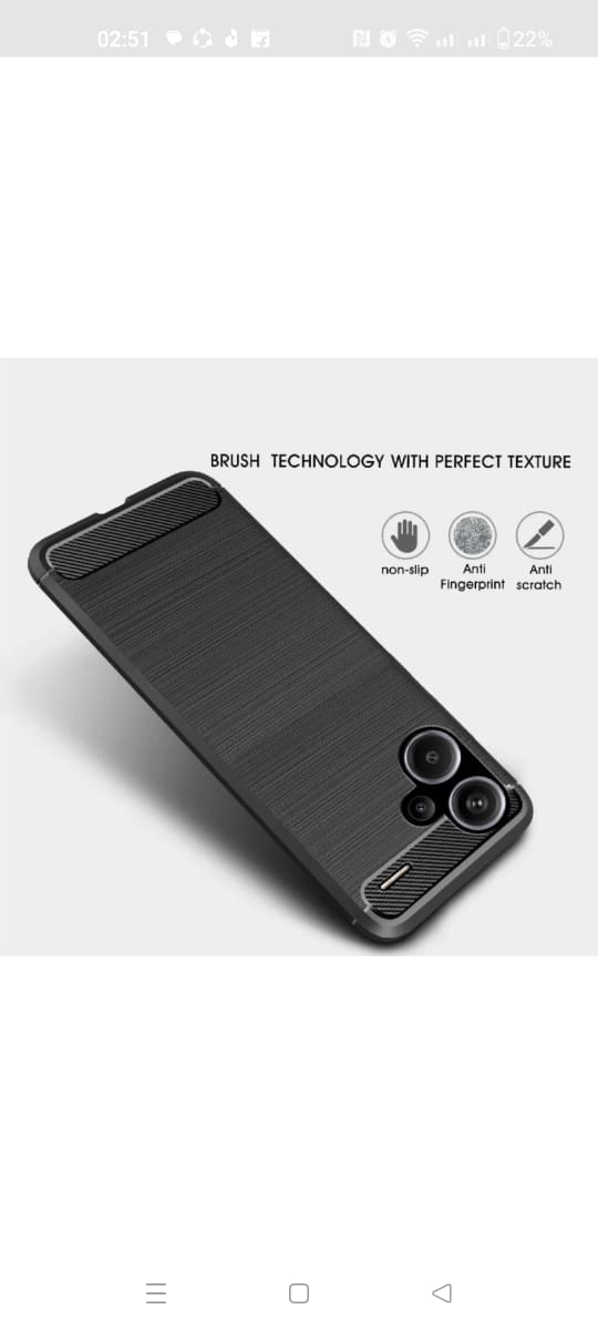Picture of For Xiaomi Redmi Note 13 Pro+ 5G  Silicone Back Cover With Carbon Fiber Texture (Back Case Cover For Smartphone)