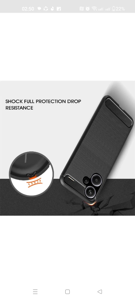 Picture of For Xiaomi Redmi Note 13 Pro+ 5G  Silicone Back Cover With Carbon Fiber Texture (Back Case Cover For Smartphone)