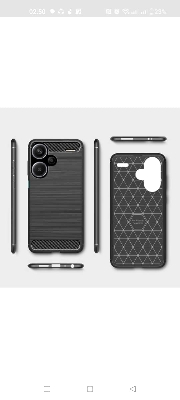 Picture of For Xiaomi Redmi Note 13 Pro+ 5G  Silicone Back Cover With Carbon Fiber Texture (Back Case Cover For Smartphone)