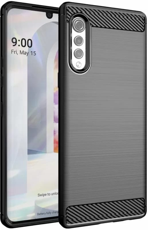 Picture of For Lg Velvet 5G Silicone Back Cover With Carbon Fiber Texture (Back Case Cover For Smartphone)