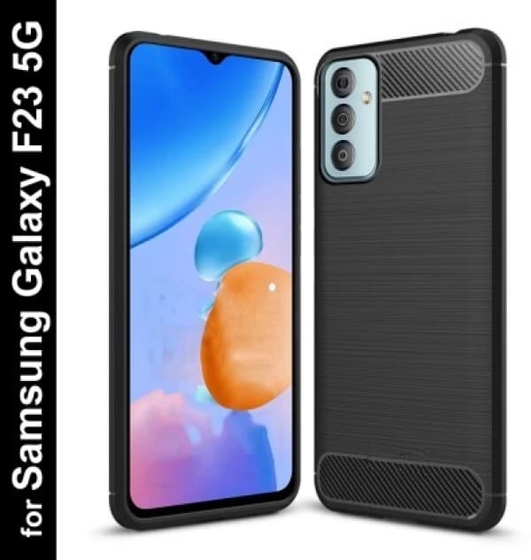 Picture of For Samsung Galaxy F23 Silicone Back Cover With Carbon Fiber Texture (Back Case Cover For Smartphone)