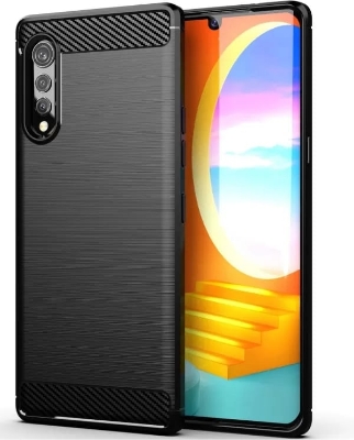 Picture of For Lg Velvet 4G Silicone Back Cover With Carbon Fiber Texture (Back Case Cover For Smartphone)