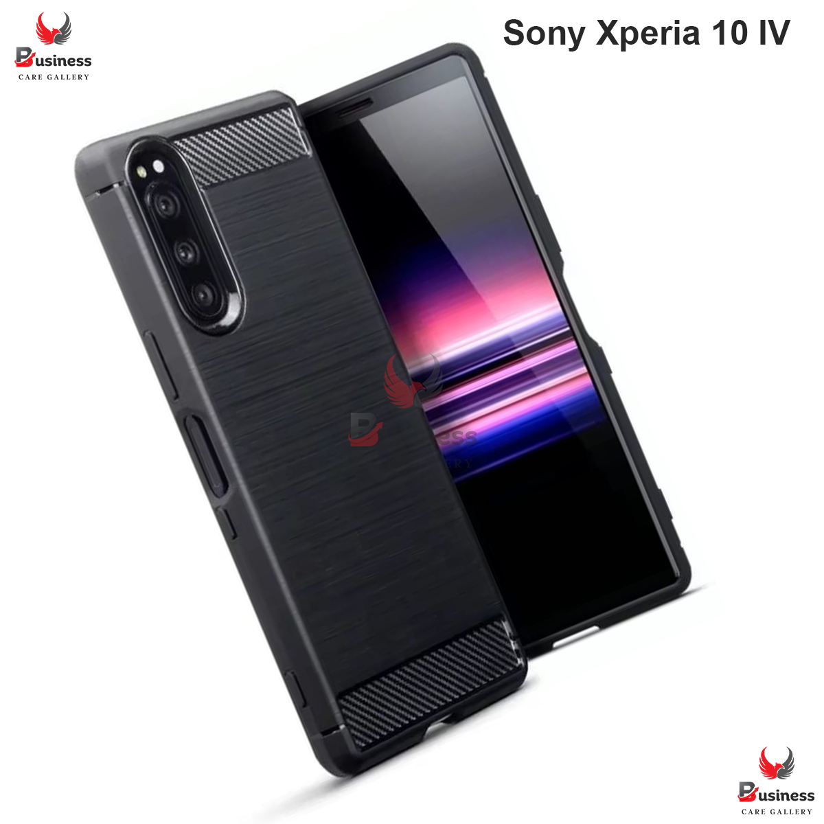 Picture of For Sony Xperia 10 IV Silicone Back Cover With Carbon Fiber Texture (Back Case Cover For Smartphone)