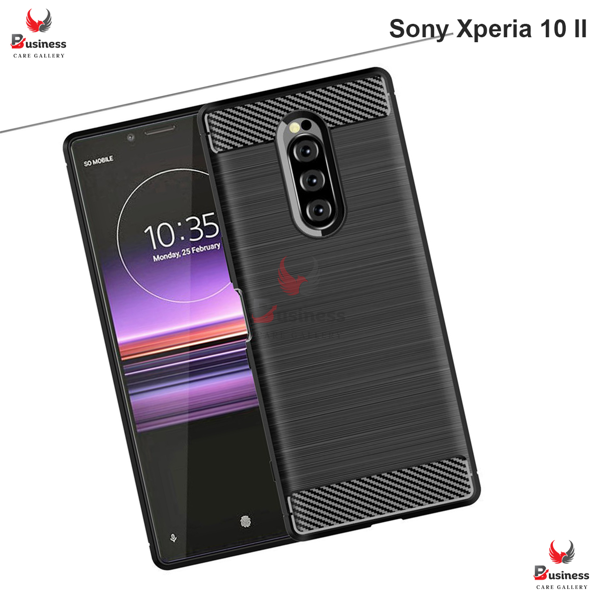 Picture of Carbon Fiber Case For Sony Xperia 1/Xperia XZ4 - Luxury Stylish Rubber Silicone Armor Designed Shockproof Flexible Camera Bumper Protective TPU Back Cover - Camera - Phone Back Cover