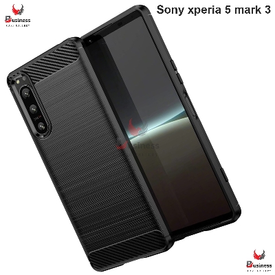 Picture of For Sony xperia 5 mark 3 Silicone Back Cover With Carbon Fiber Texture (Back Case Cover For Smartphone)