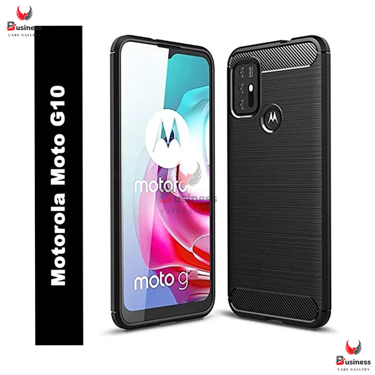 Picture of For Motorola Moto G73 Silicone Back Cover With Carbon Fiber Texture (Back Case Cover For Smartphone)