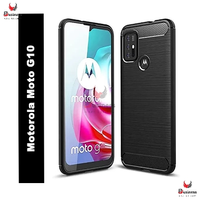 Picture of For Motorola Moto G73 Silicone Back Cover With Carbon Fiber Texture (Back Case Cover For Smartphone)