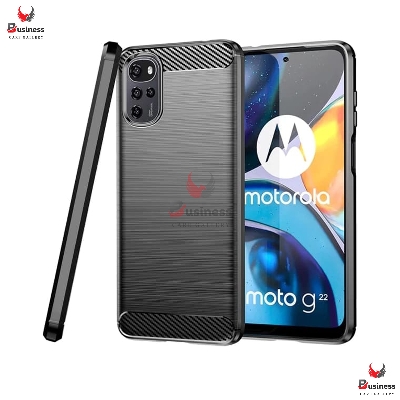 Picture of For Motorola Moto G22 Silicone Back Cover With Carbon Fiber Texture (Back Case Cover For Smartphone)
