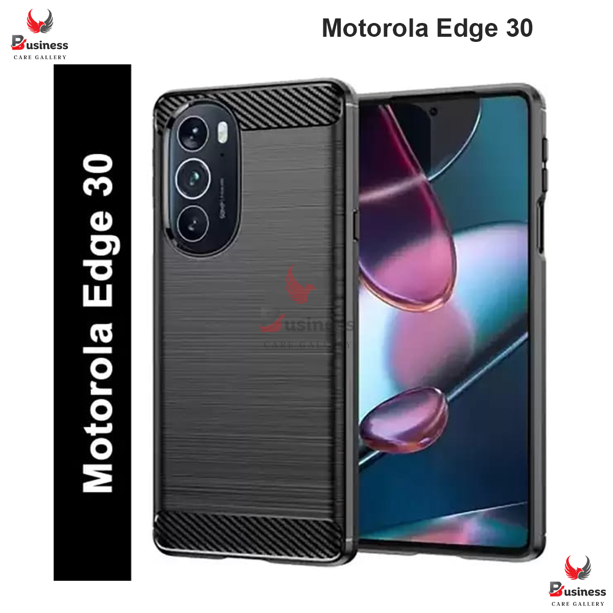 Picture of For Motorola Edge 30 Silicone Back Cover With Carbon Fiber Texture (Back Case Cover For Smartphone)