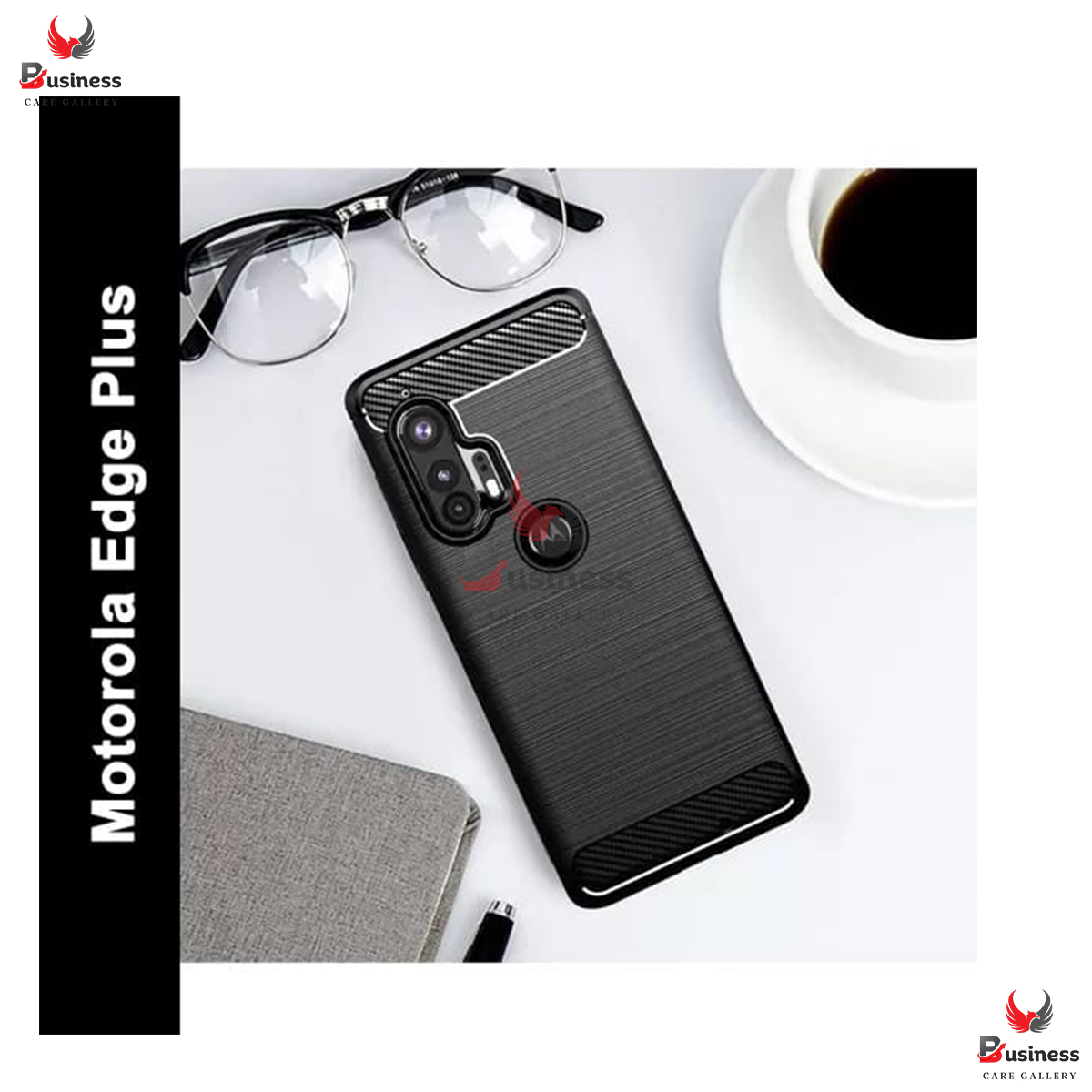 Picture of For Motorola Edge+ (2020) Silicone Back Cover With Carbon Fiber Texture (Back Case Cover For Smartphone)