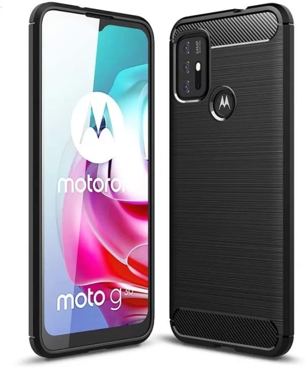 Picture of Carbon Fiber Bumper Phone Case For Motorola Moto G30 / G20 / G10 Back Cover Coque Shockproof Protective